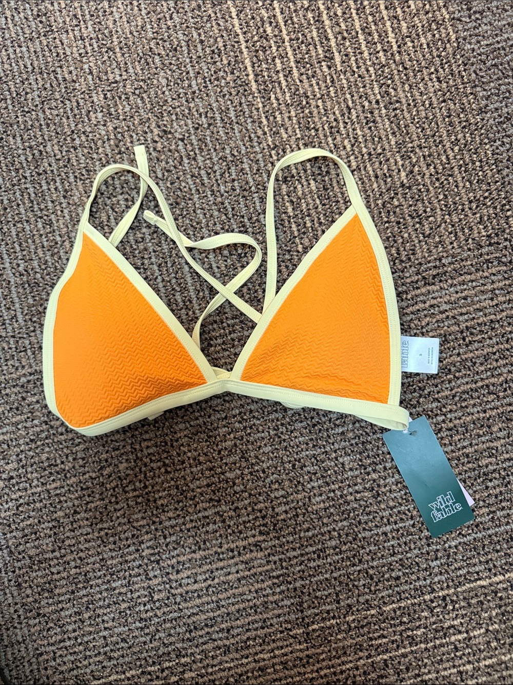 NWT wild fable Orange Triangle Bikini Top